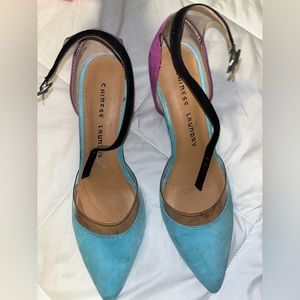 Suede Multi Color Heels